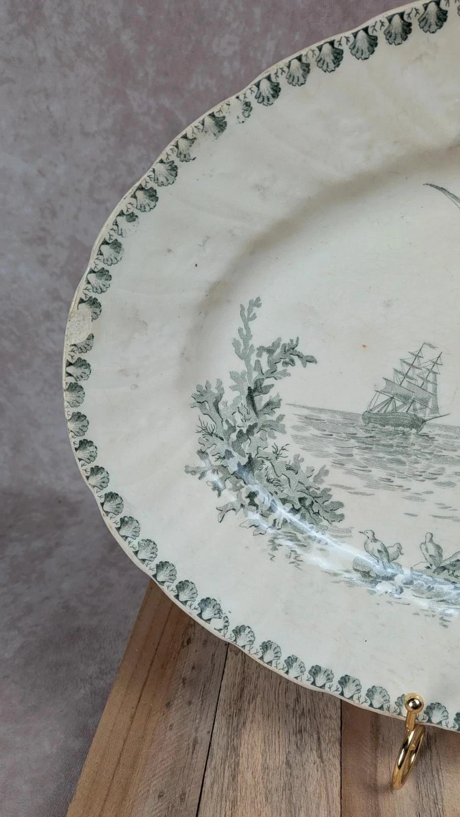 Gran plato antiguo Gien – modelo Océano – photo 2